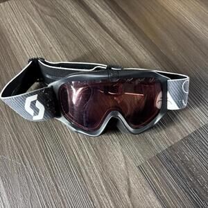Vintage Scott Junior Ski Goggles USA Made Gray Adjustable Strap
